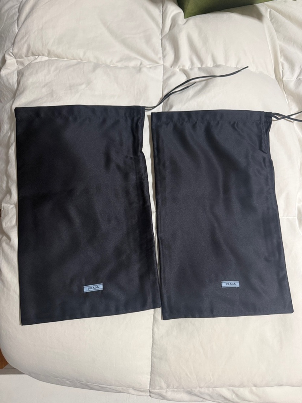 Prada Black Nylon Drawstring Dust Bag Pair